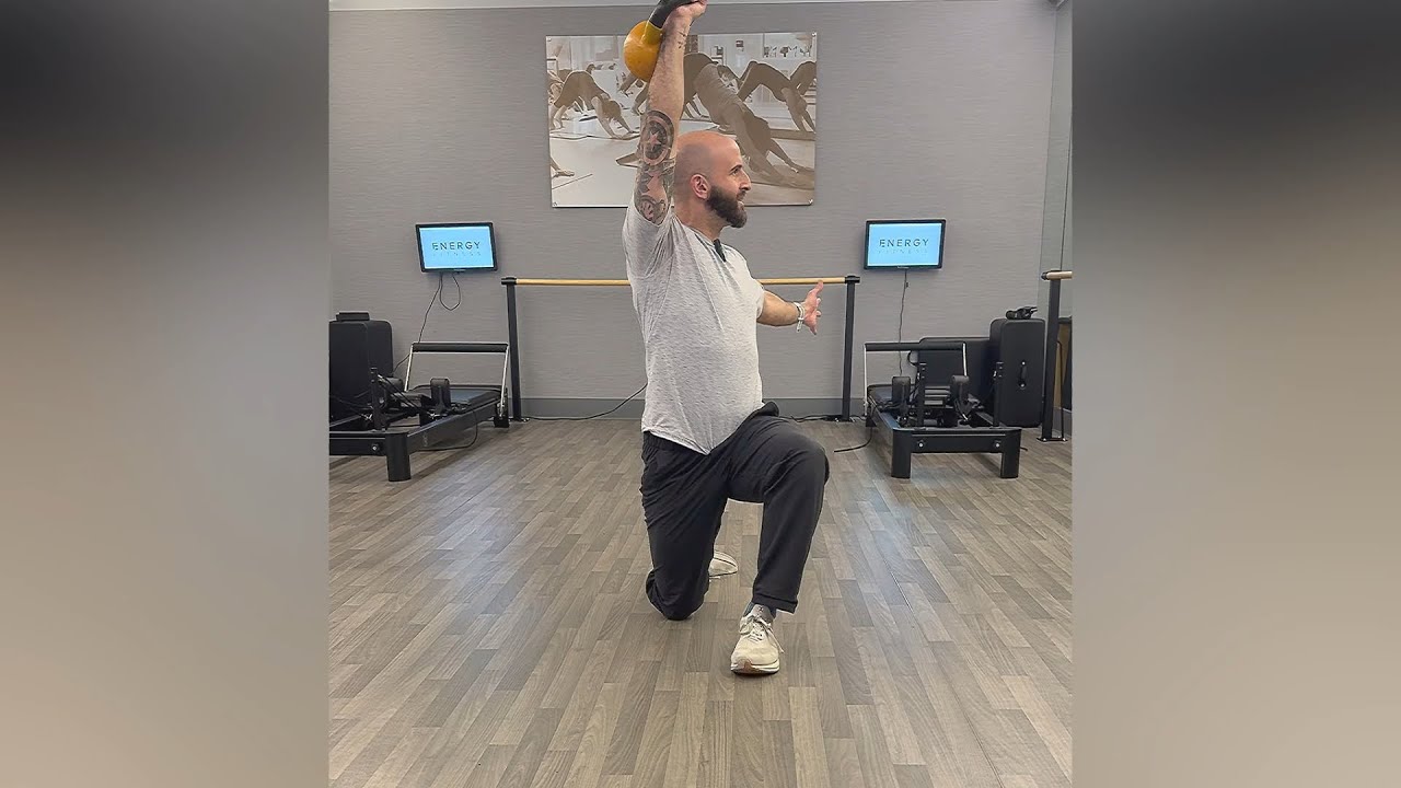 Half Kneeling KB Shoulder Press w/Rotation