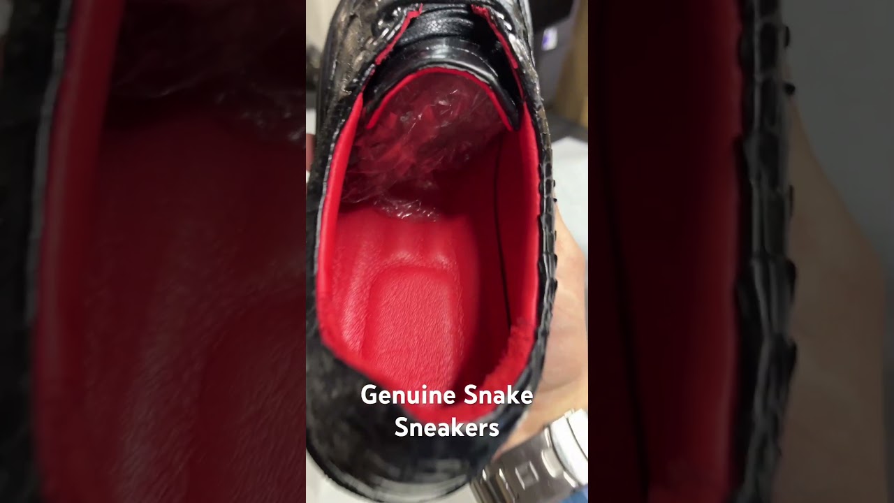 Gacco&rsquo;s genuine snake leather sneakers