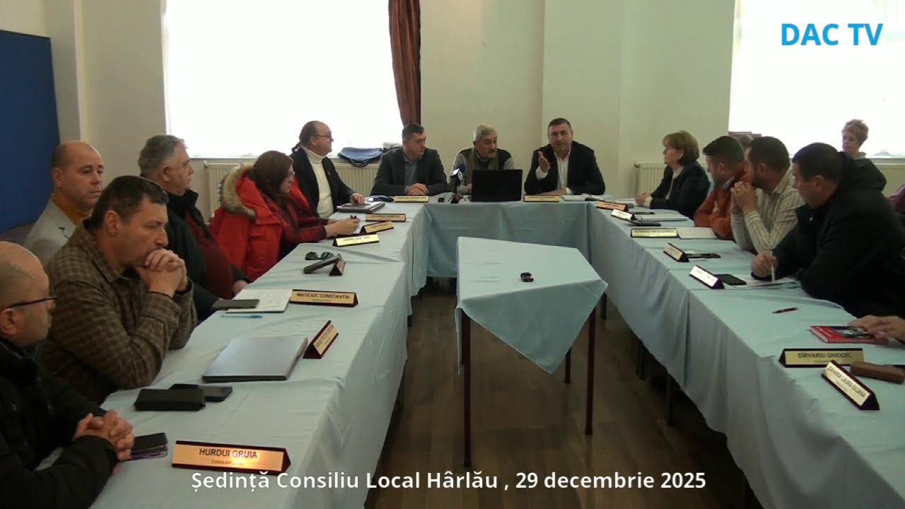 Ședință Consiliu Local Hârlău, 29 decembrie 2025