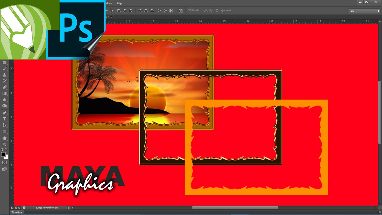 How to create Photo frame in Corel draw and photoshop