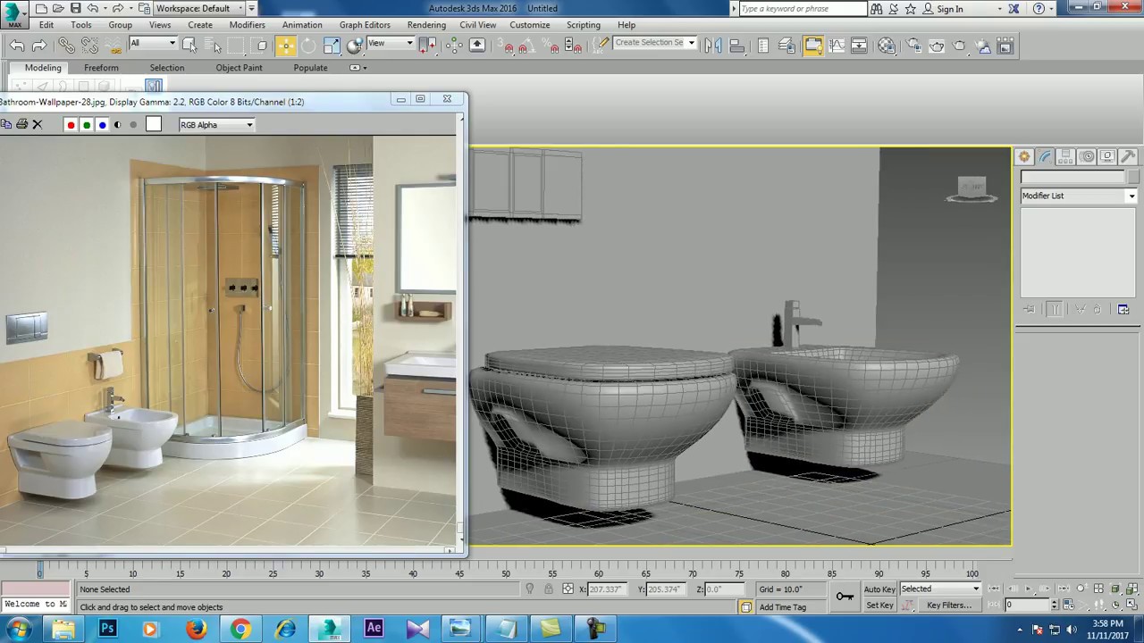 Tutorial on Modeling a Water closet in 3dsmax.