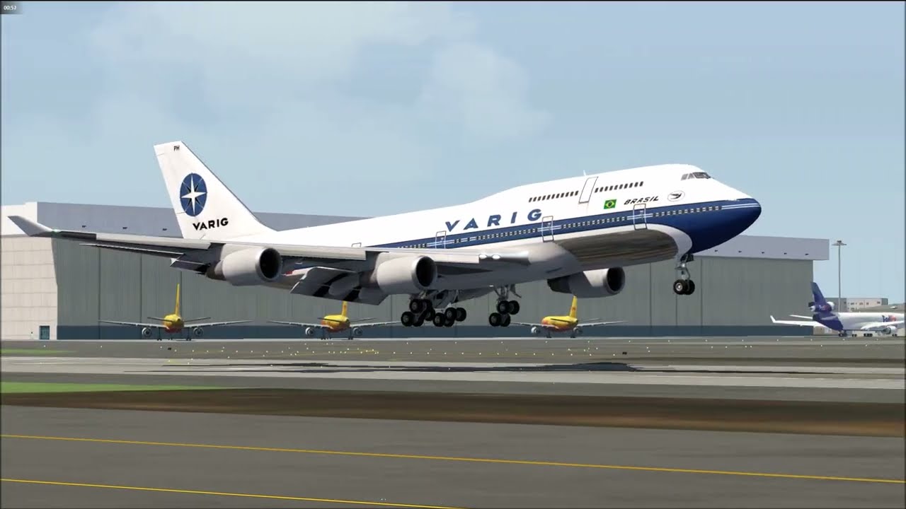 Duas belas chegadas do Boeing 747 400 da Varig.