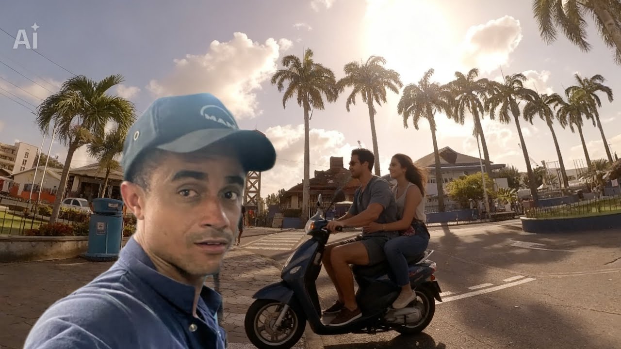 Driving across St Vincent on a scooter to beat the traffic 