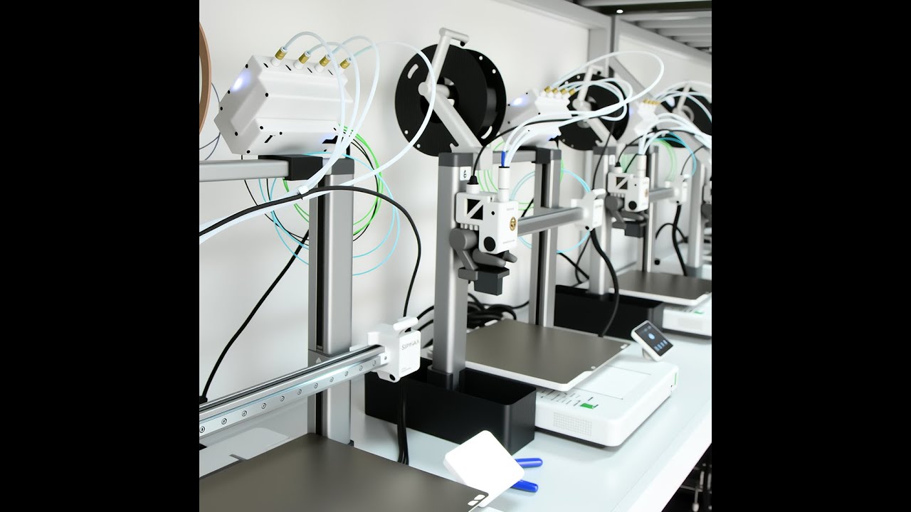 BMCU AMS 3D printer multi-color material change system, with Bambu Lab A1, A1 Mini, and P1 series