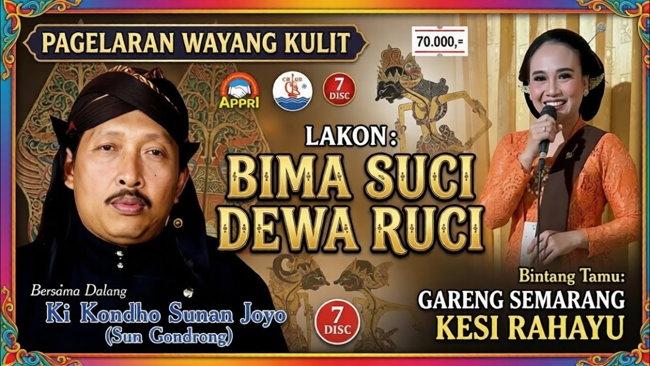 Pagelaran wayang kulit Ki sun Gondrong Lakon Bima suci dewa Ruci Bintang tamu Gareng Semarang & kesi