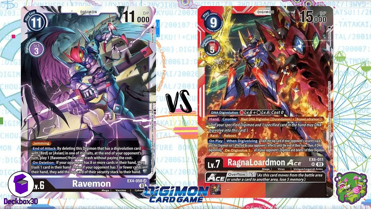 DIGIMON TCG: Ravemon (Purple) vs RagnaLoardmon (Black/Red)