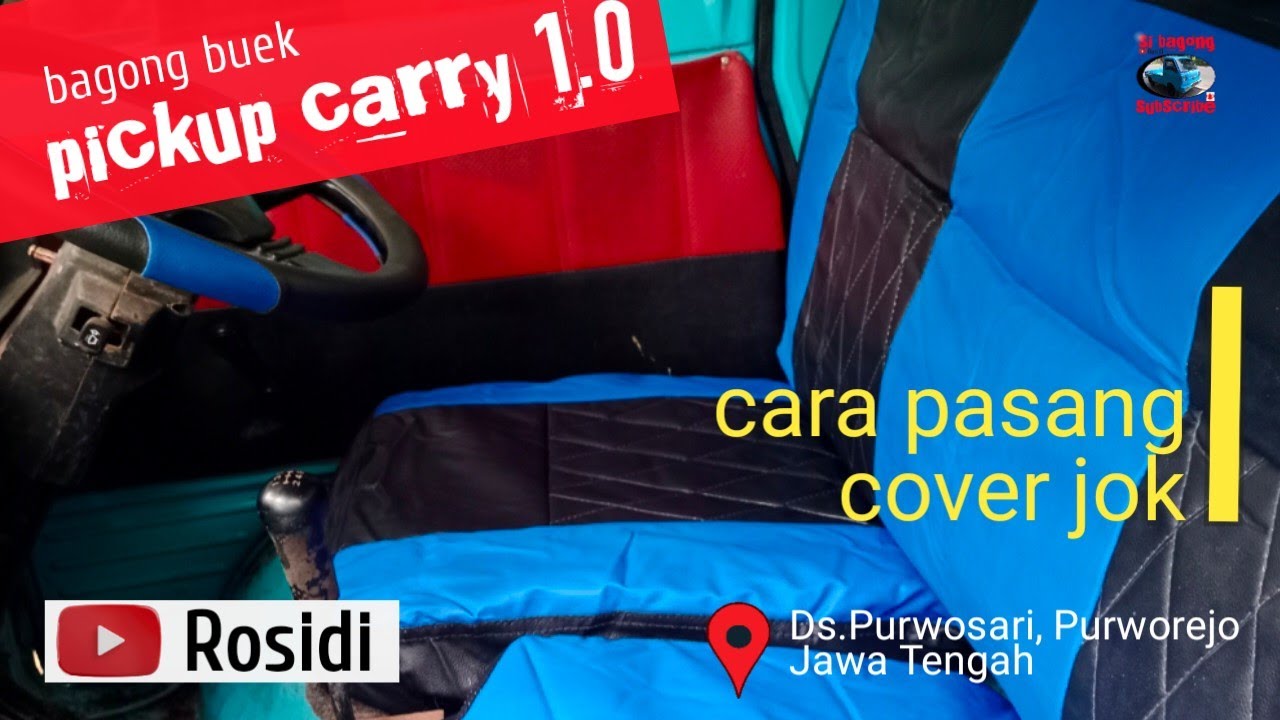 Rosidi otomotif | cara memasang cover jok mobil pick up carry 1.0 modifikasi