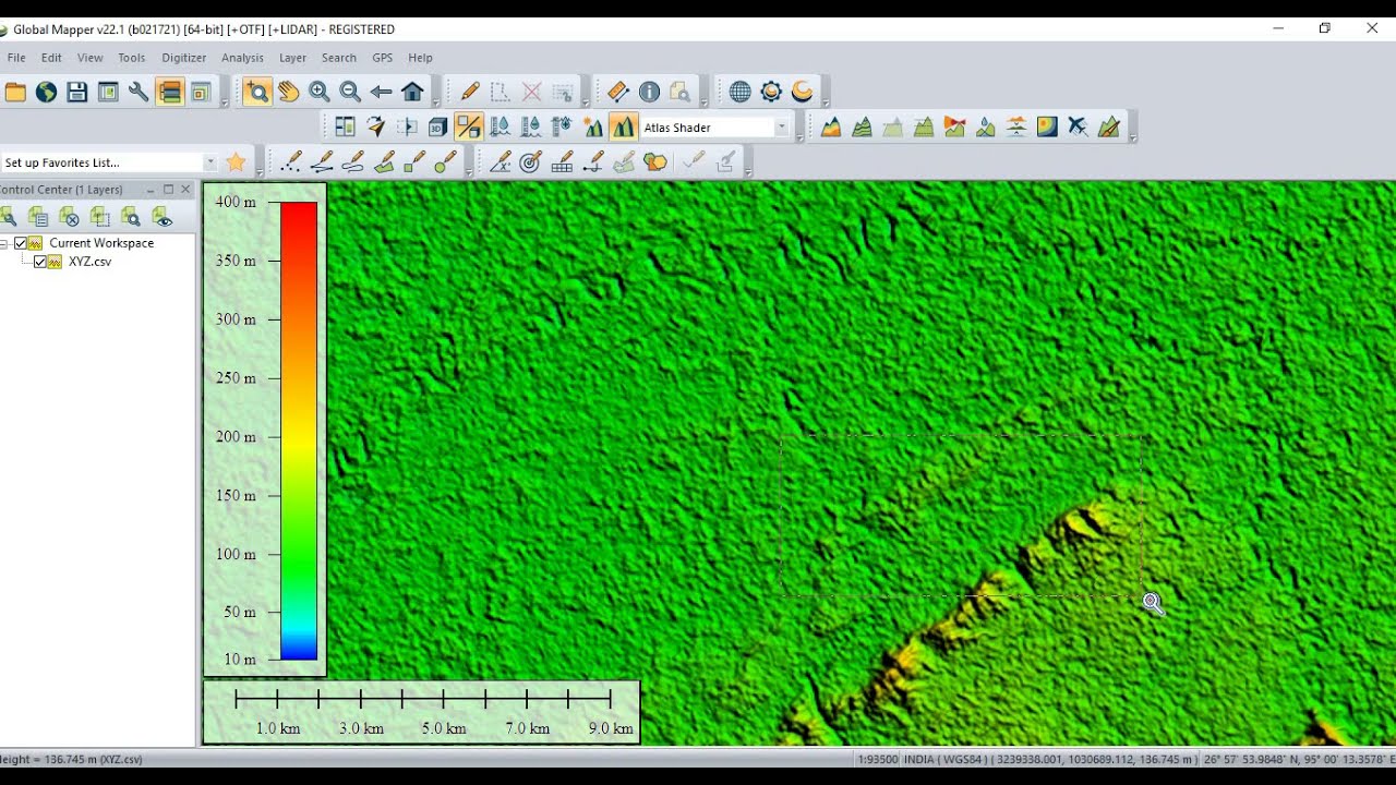 How to Create Elevation Grid in Global Mappper and Create Contours
