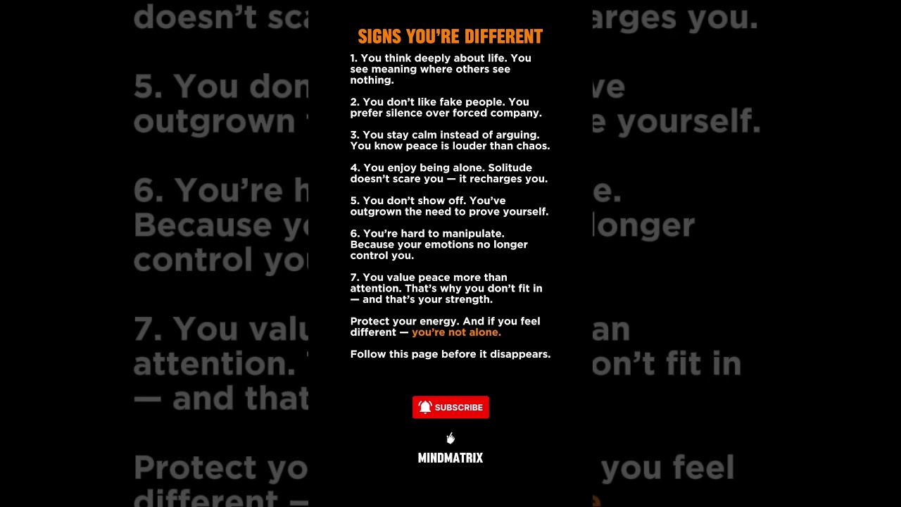 7 Signs You&rsquo;re Different (And That&rsquo;s Your Power) ⚡ | Dark Psychology of Self-Growth