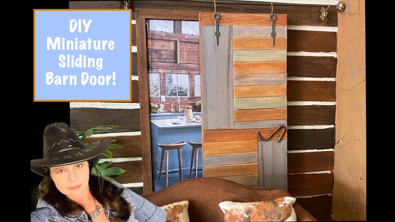 easy DIY sliding BARN DOOR for a diorama/ dollhouse/ Room-box/ or miniature room