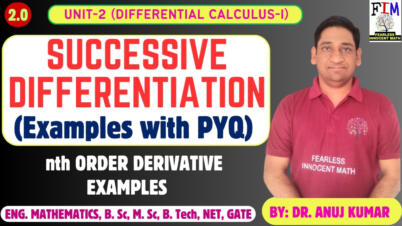 SUCCESSIVE DIFFERENTIATION EXAMPLES | nth OREDER DERIVATIVE EXERCISE | nth DERIVATIVE EXAMPLES