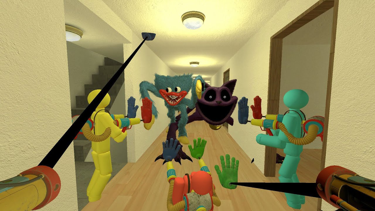 NEW UPDATE! NEW CatNap & NEW Huggy Wuggy Chase 100 Players in Liminal Hotel in Garry's Mod Gmod