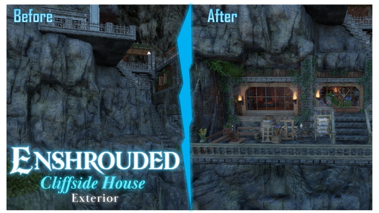 Enshrouded - Quiet Caves Villa - Building a Cliffside House (Exterior Build)