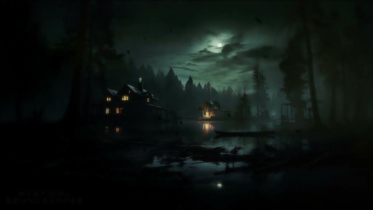 The Hours Of Darkness | Haunted Lake-House | HORROR AMBIENCE | 1 Hour | 4K