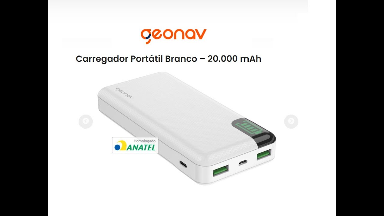 BATERIA GEONAV 20.000 mAh NÃO CARREGA (RESOLVIDO)