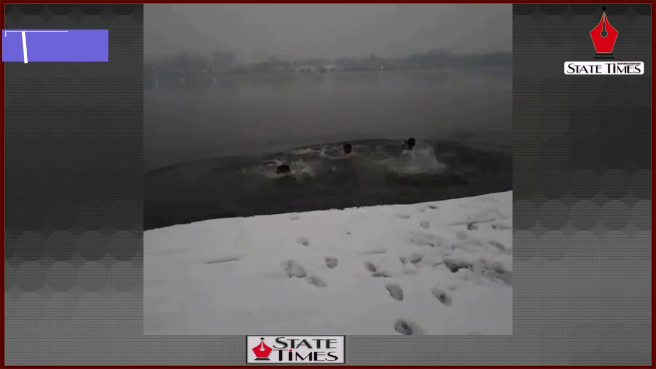 Viral video of 3 boys swimming in Dal Lake, Srinagar in sub zero temperature