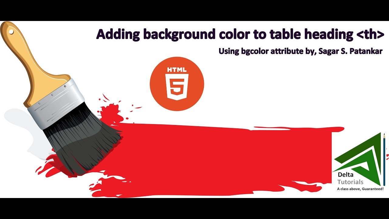 How to add background color to table heading using bgcolor attribute?