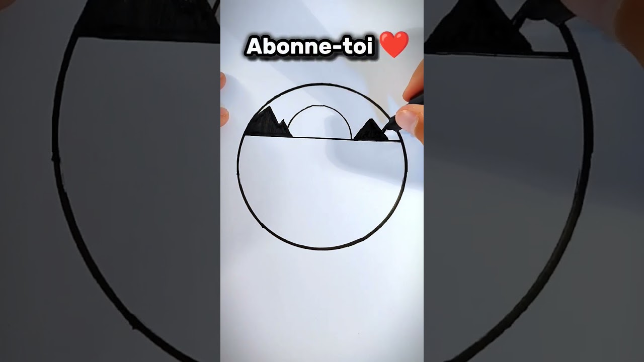 Un dessin dans un cercle super facile &agrave; faire 👍 #draw #dessin #easydrawing
