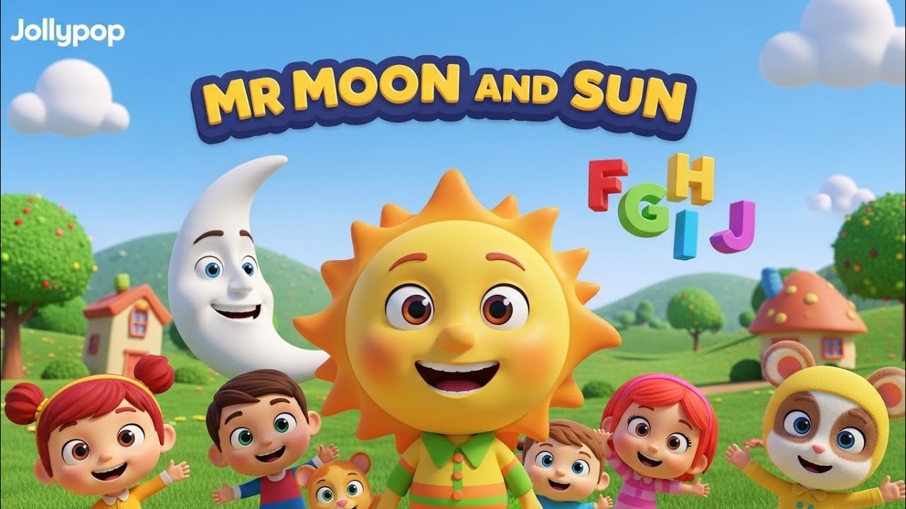 Mr Moon and Sun 🌞🌙 | Fun Kids Nursery Rhyme Song#nurseryrhymes #sun #moon 