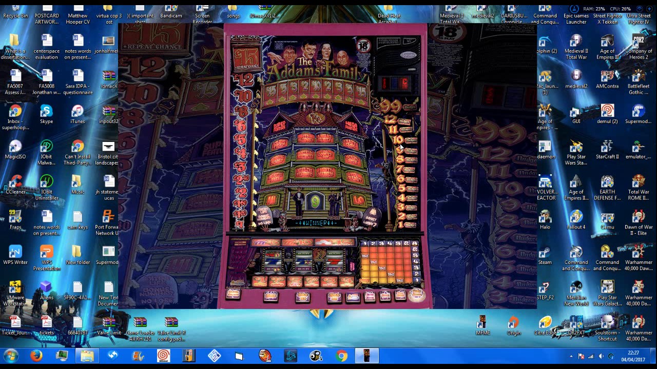 THE ADDAMS FAMILY LONGPLAY FRUIT MACHINE - MFME 5.1 PC WIN7