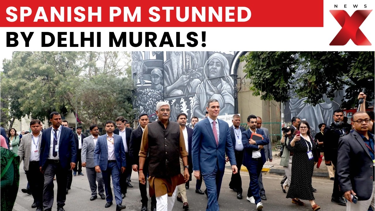 India–Spain Friendship Painted on Walls — Spanish PM’s Lodhi Tour Goes Viral | NewsX