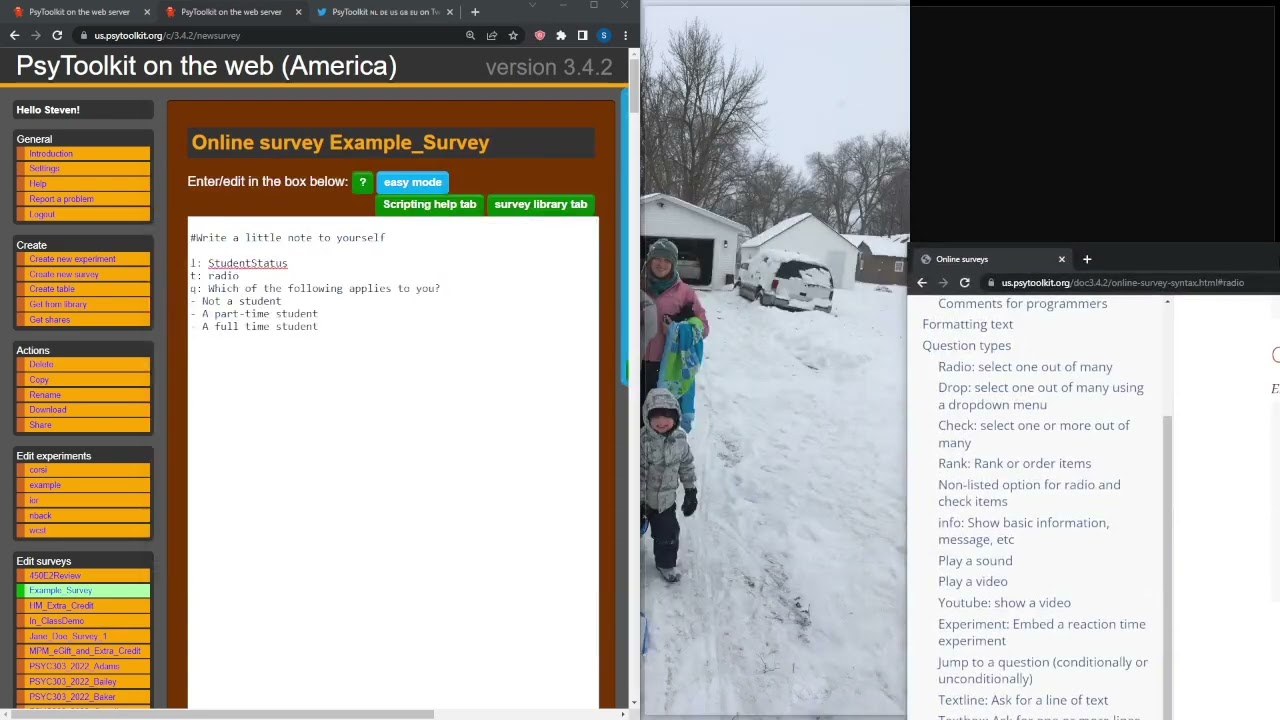 Creating a Survey in Psytoolkit