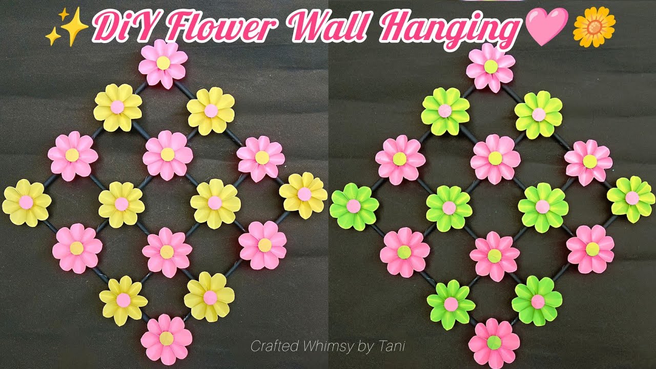 ✨Unique Paper Flower Wall Hanging🌼🩷#diy #viralshorts #shorts #papercraft #ytshorts #trending #viral