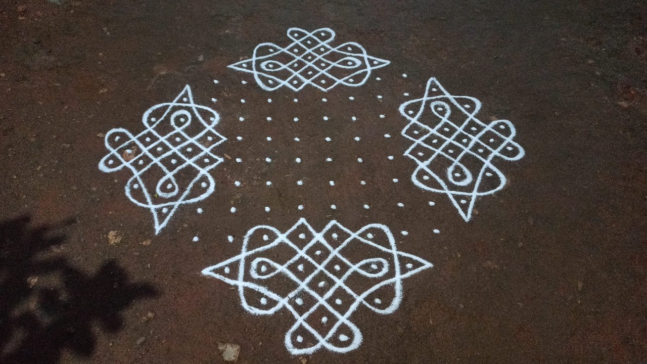 14 x 2 dots simple kambi kolam | easy beautiful sikku kolam | margazhi kolam | SathyaSelva Arts