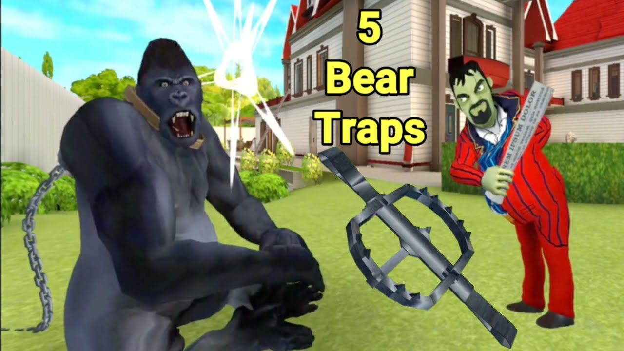 Scary Stranger 3D | Grumpy Suffers 5 Bear Traps In Gorilla Prank