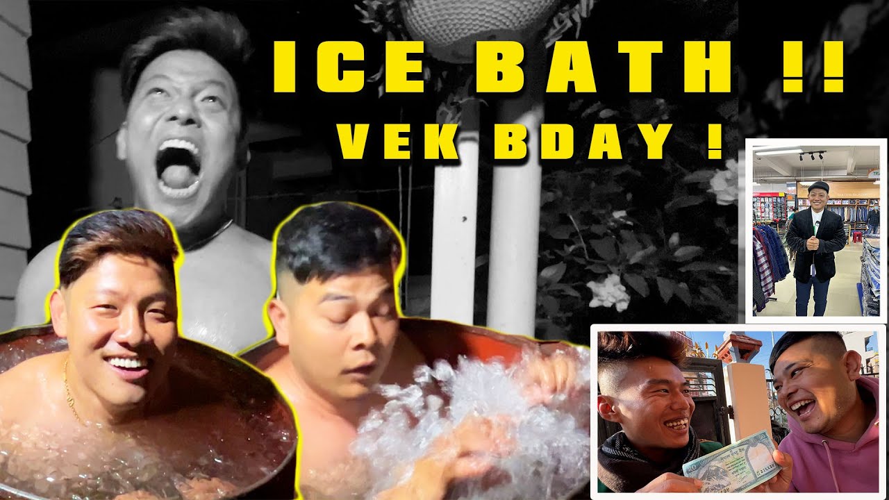 ICE BATH CHALLENGE FT FUN GUYZ !!! EPIC REACTION !!! VEK DADA BIRTHDAY !!!