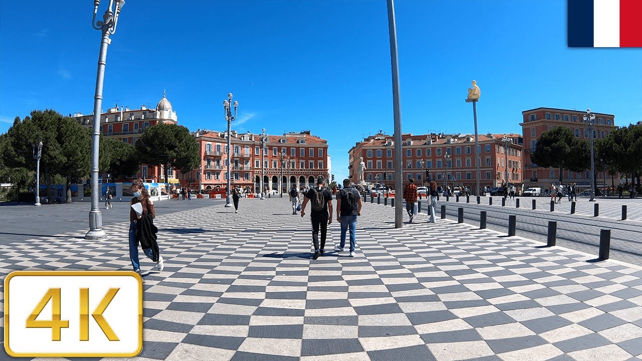Place Masséna in Nice, France (French Riviera/Côte d'Azur) | Spring 2021【4K】