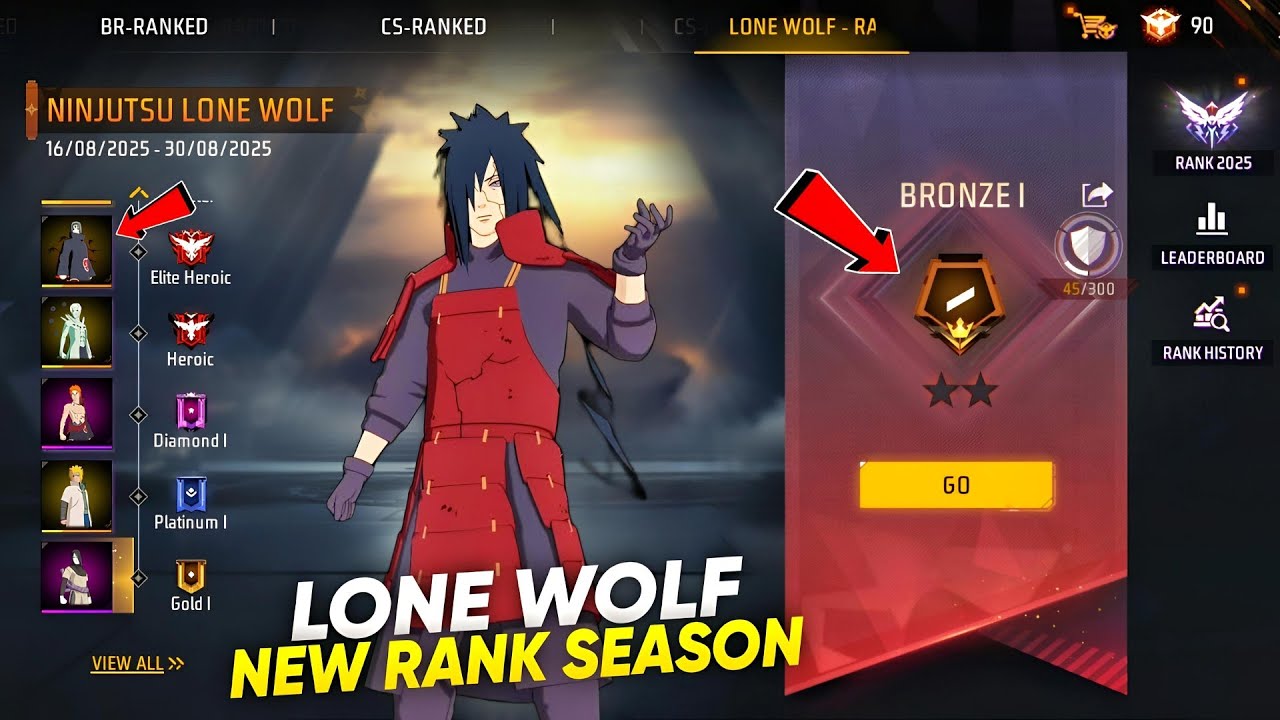 New Ninjutsu Lone Wolf Rank Mode l Free Fire New Event l Ff New Event l Ninjutsu Lone Wolf Rank