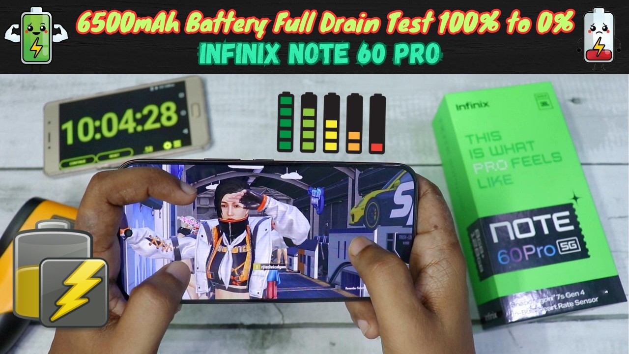 Infinix Note 60 Pro 100% to 0% Full Battery Drain Test | Moto G57 Power 5G battery life 🤯