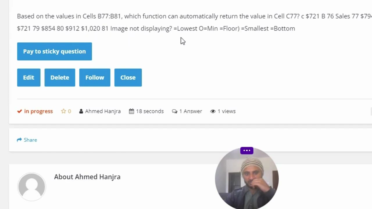 which function can automatically return the value in Cell C77?