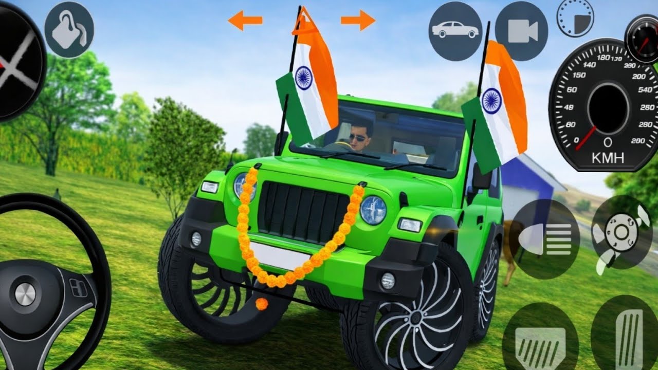 Green Thar Desi Offroad Challenge 🇮🇳🔥”#cargame 