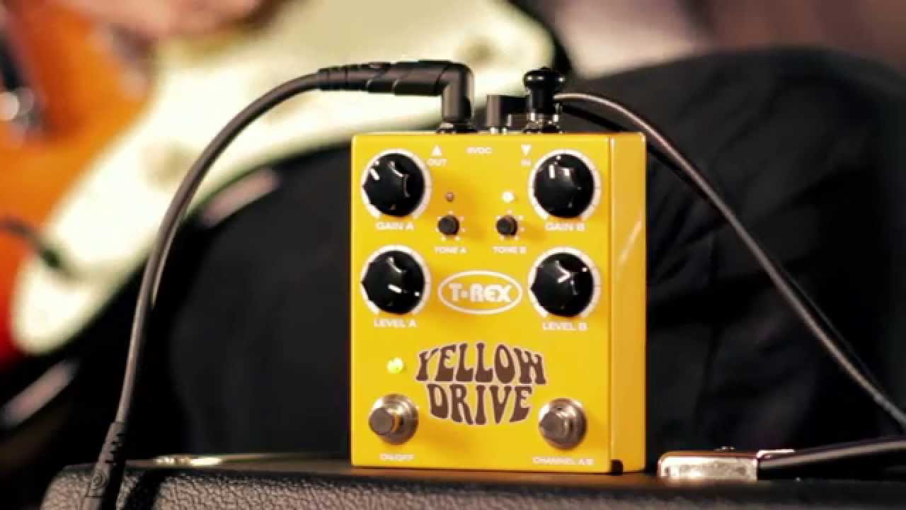 T-Rex Engineering Yellow Drive Distortion Effects Pedal Demo