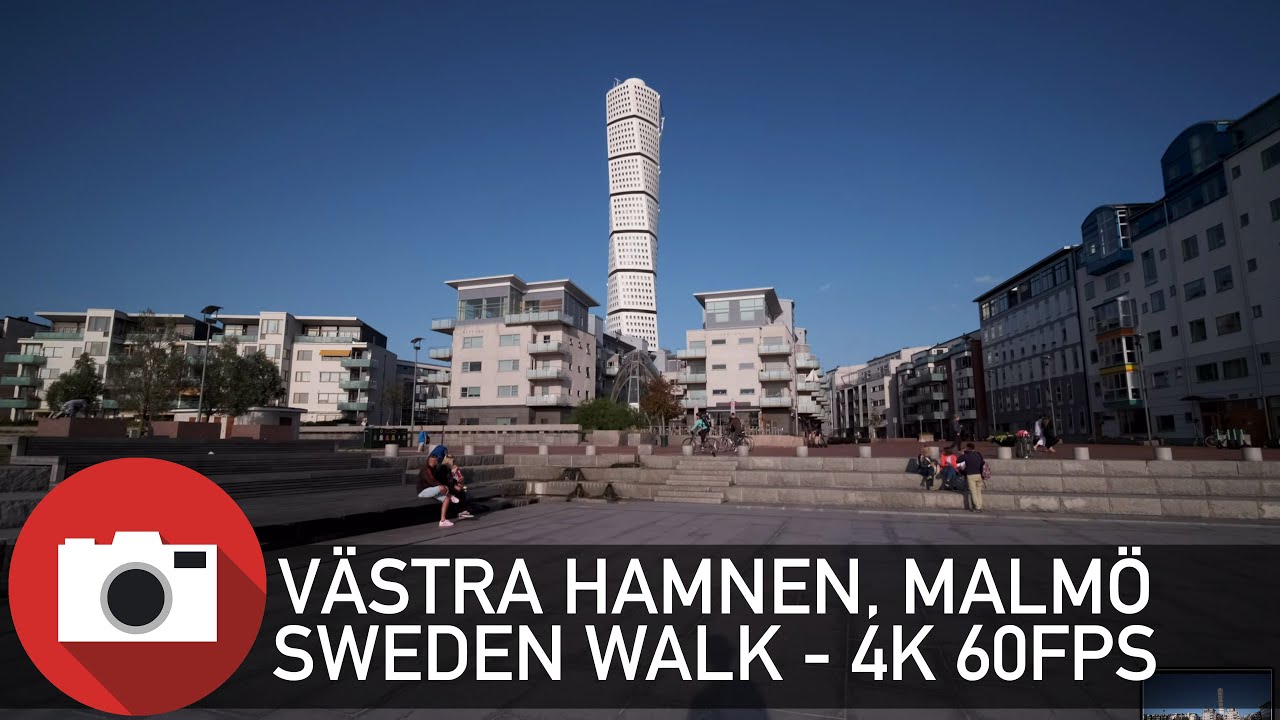 Прогулка в Мальмё, Швеция - Вестра Хамнен - ​​DJI Ronin SC - 4K 60fps