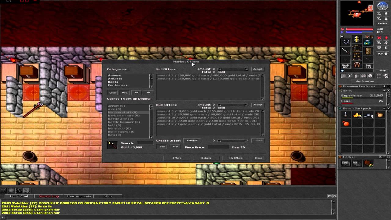 (Poradnik) Tibia - odc. 01 - Jak korzystać z marketu?
