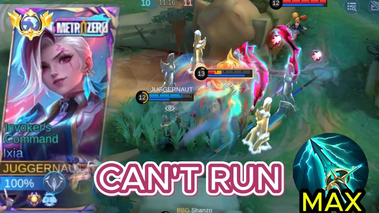 BURST DAMAGE IXIA GET MAX SKY PIERCER STACK !! ONE SHOOT BUILD IXIA | EMBLEM HACK 1 SHOT IXIA 🔥🔥