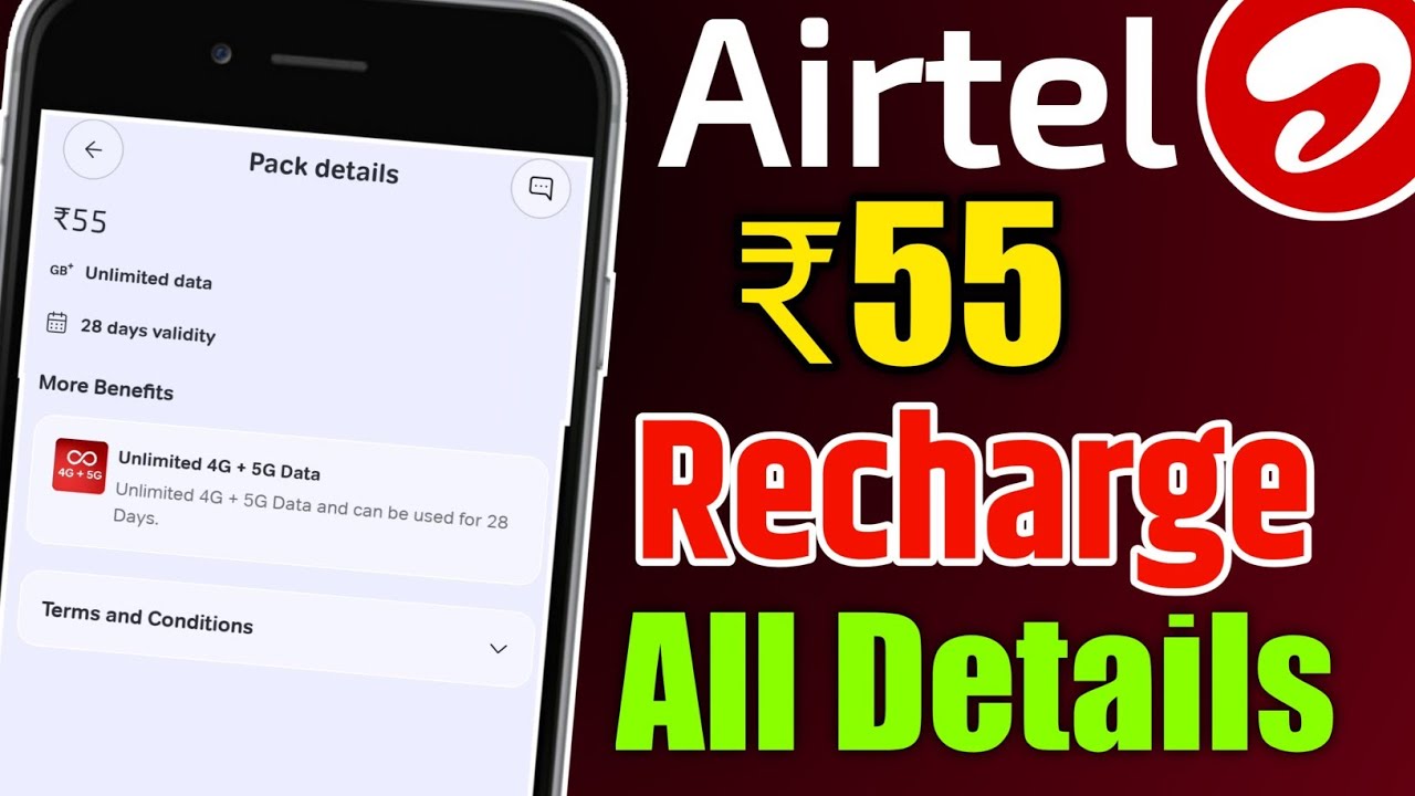 Airtel New ₹55 Add On Unlimited Recharge Plan All Details And Validity