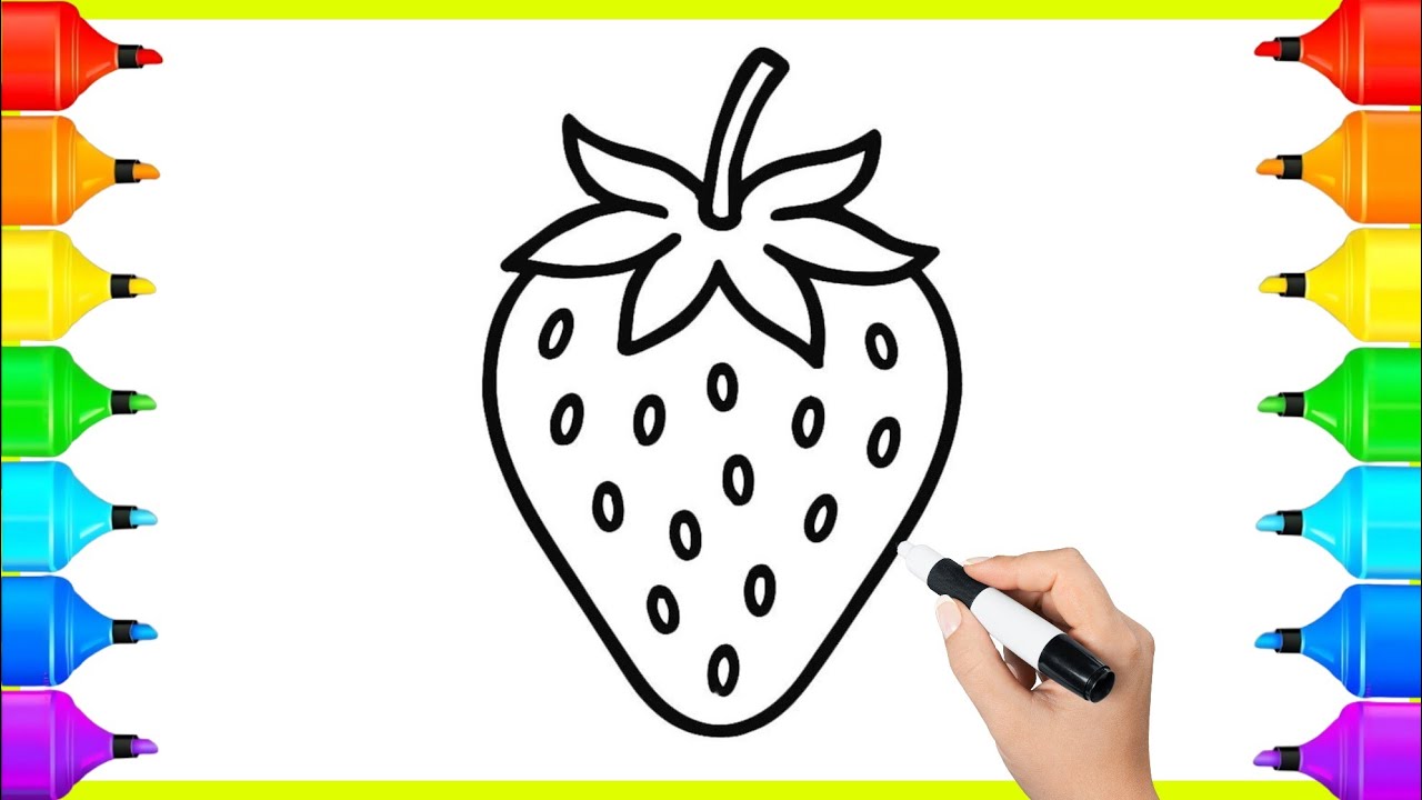 How to draw a strawberry drawing very easy step by step 