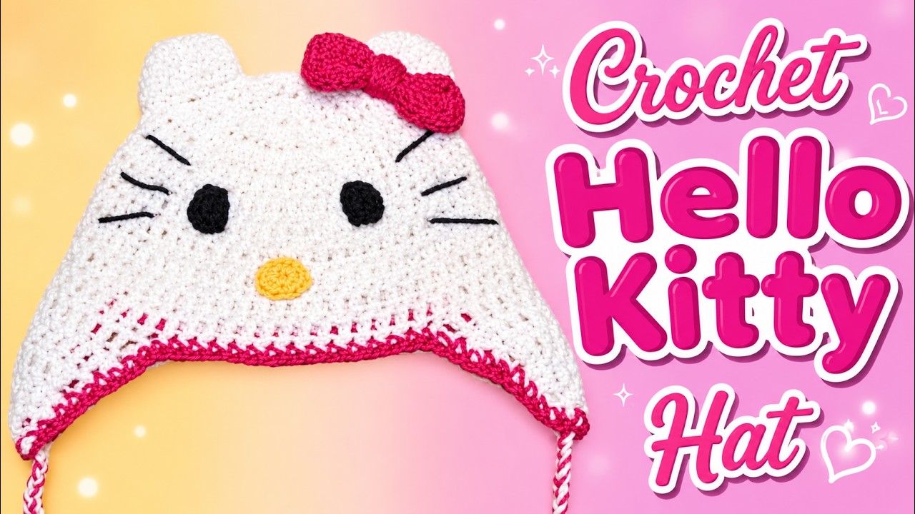 Crochet Cat Hat Pattern Tutorial for Beginners | DIY Crochet Beanie