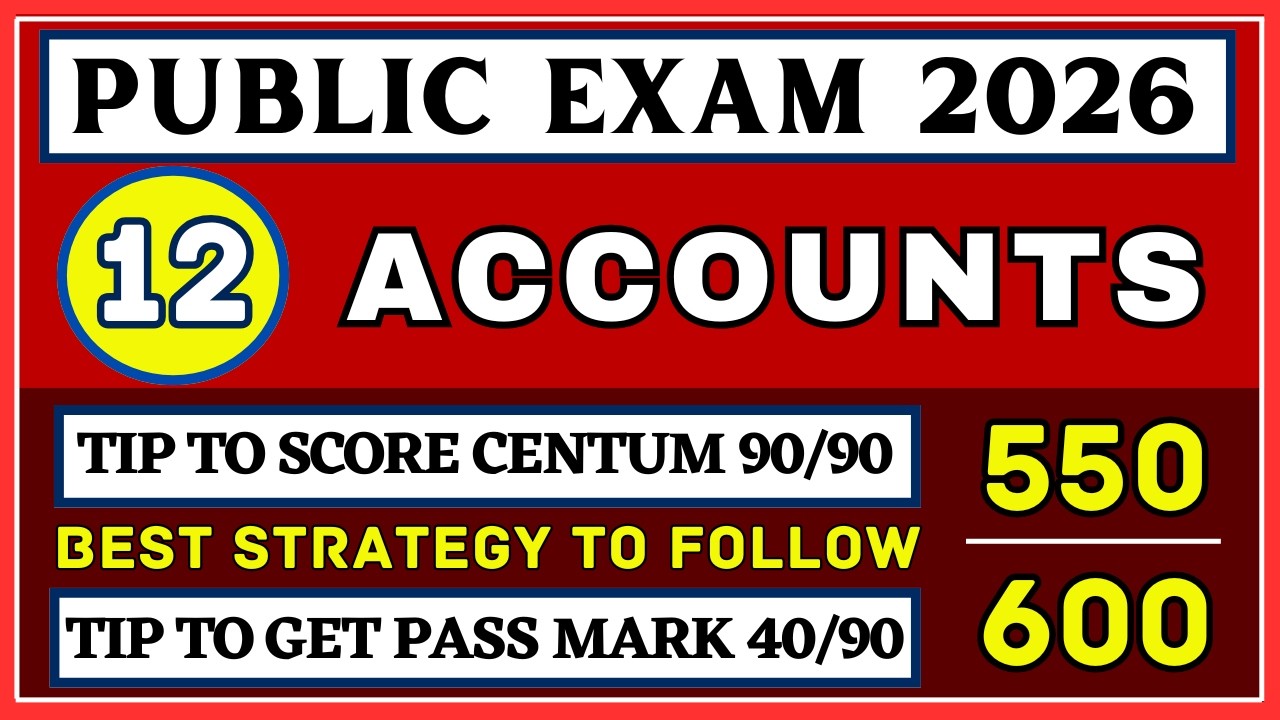 12th Accountancy | Public Exam 2026 | How to get Centum | How to get Pass Mark | Important Questions