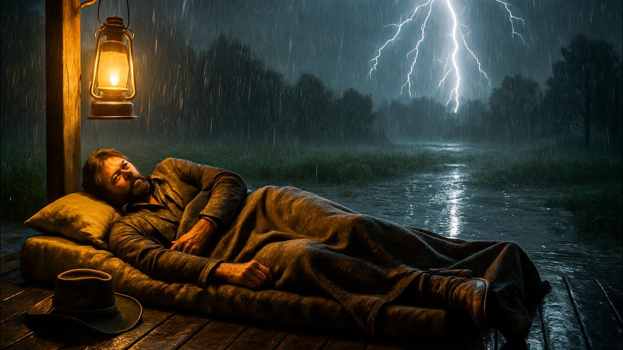 Porch Thunderstorm Ambience — Heavy Rain and Thunder with John|RDR2 ASMR 