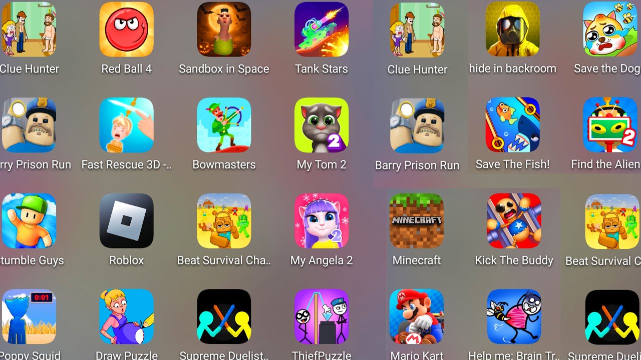 Red Ball 4,Save The Doge,Kick The Buddy,Beats Survival Challenge,Stumble Guys,Bowmasters,Heroes 2...