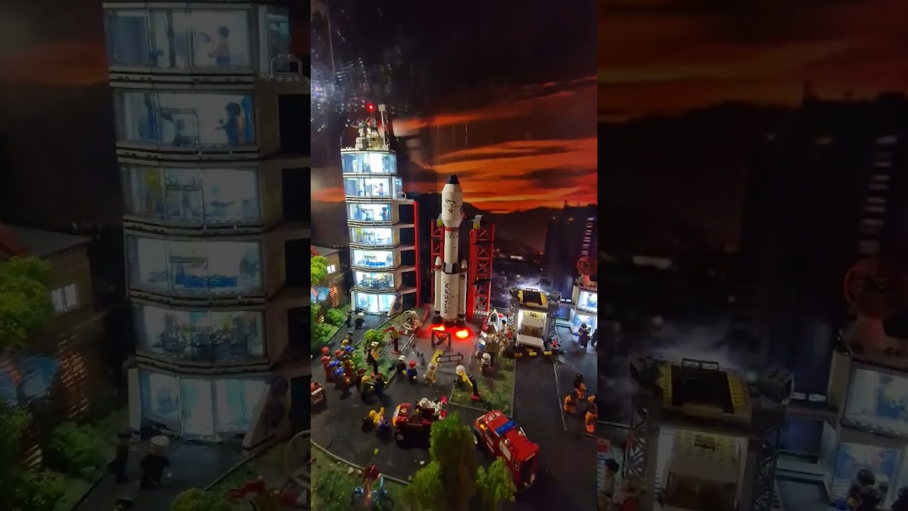 Startujący Falcon Heavy przełamuje bariery technologi. #spacex #rocket #launch #lego #innovation#ai