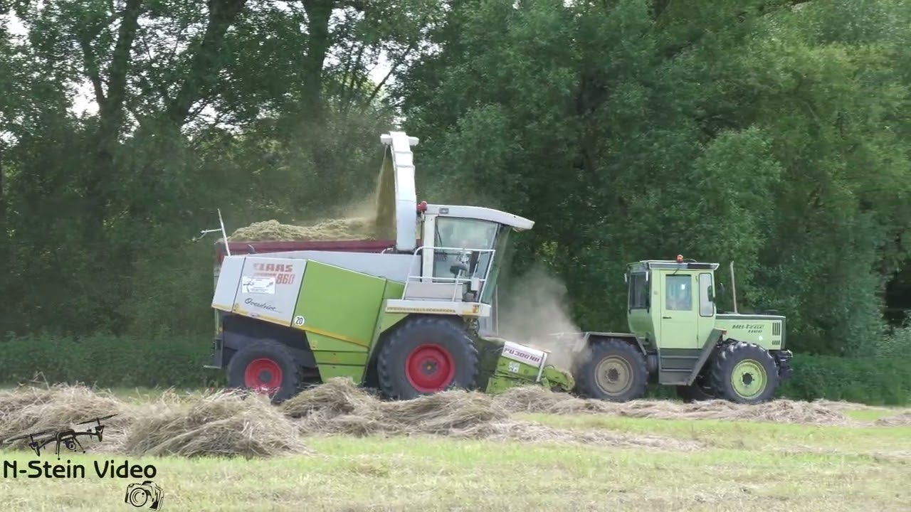 Die Raubkatze zurück im Gras - Claas Jaguar 860 beim Gras häckseln ( Fendt Steyr Case MB Trac )