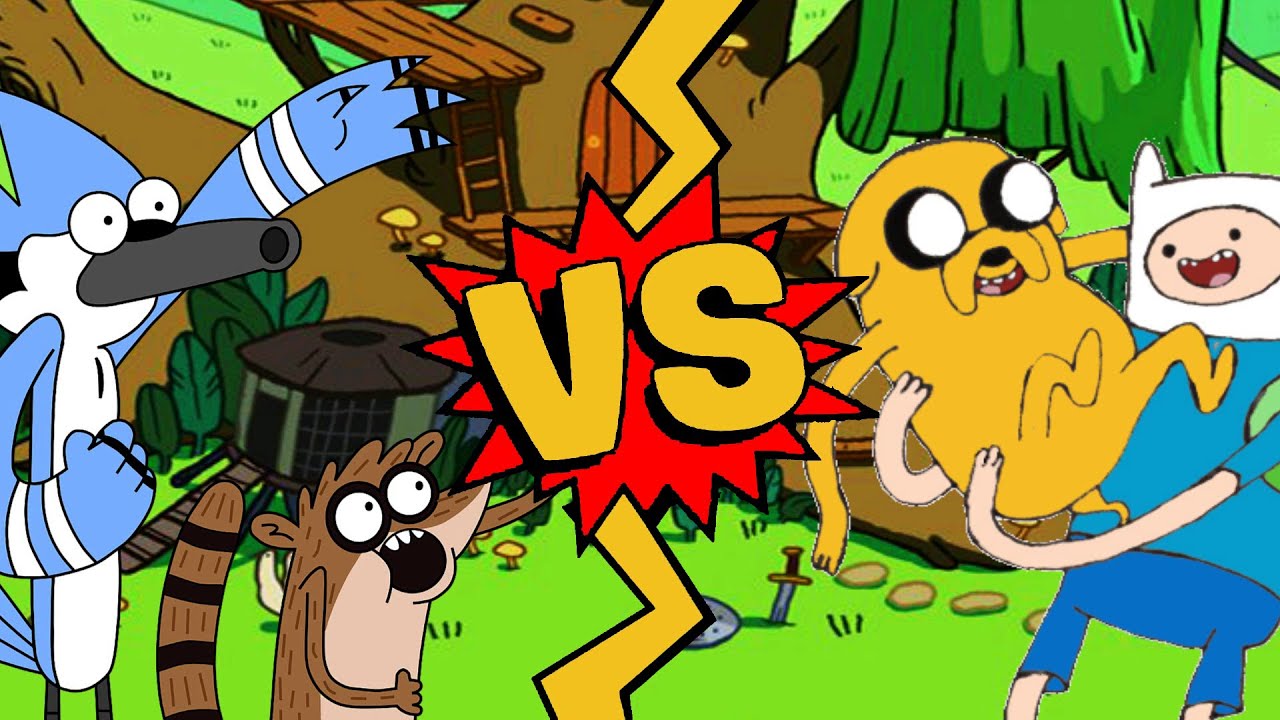 M.U.G.E.N. Battles | Mordecai/Rigby vs Finn/Jake | Regular Show vs Adventure Time