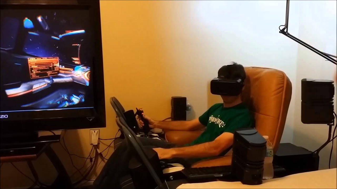 DK2 /X52 Pro playing Elite Dangerous in a Makeshift cockpit