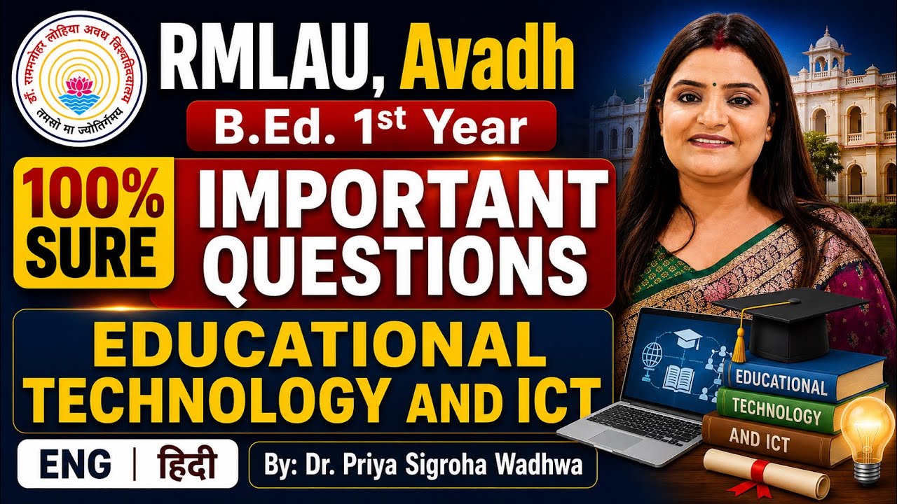 RMLAU Educational Technology and ICT Most Important Questions | B.Ed 1st Year Avadh University